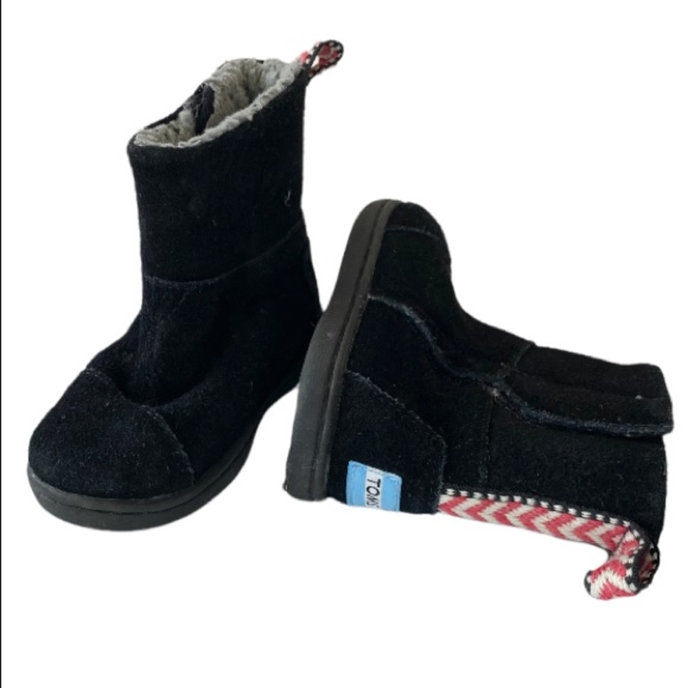 Tiny Toms Nepal Boots in Black Suede